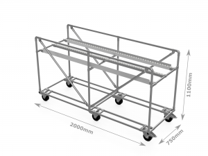 Mobile gravity roller conveyor for flexible material movement and production flow
